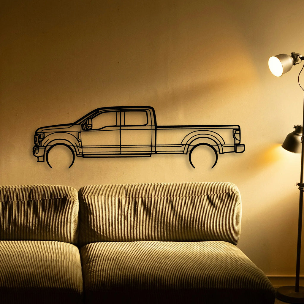 F350 2022 Platinum Classic Silhouette Metal Wall Art - Tinvibe