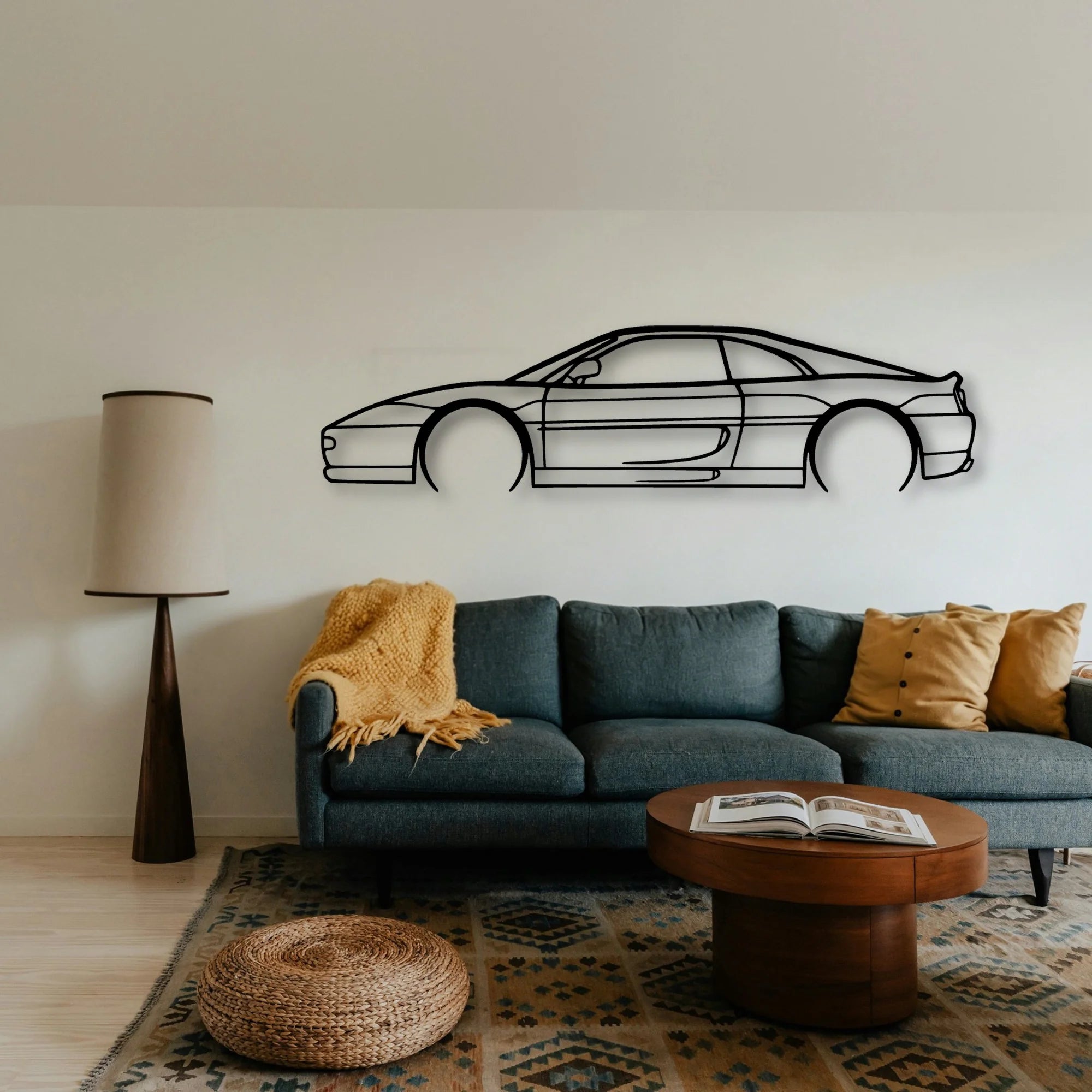 F355 Classic Silhouette Metal Wall Art - Tinvibe