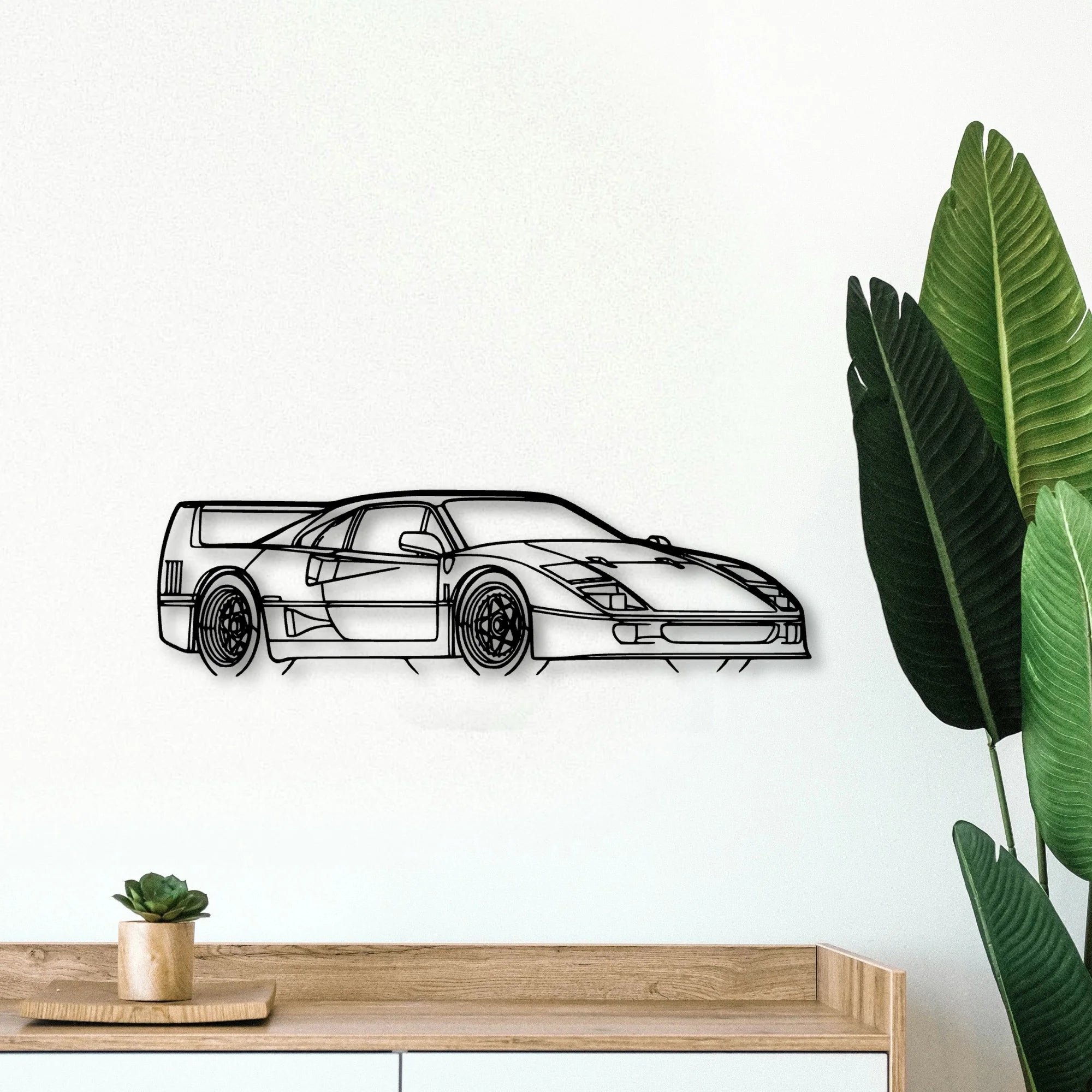 F40 Angle Classic Silhouette Metal Wall Art - Tinvibe
