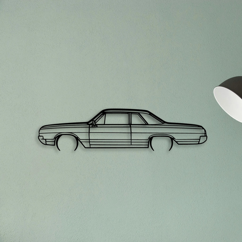 F85 Coupe 1965 Classic Silhouette Metal Wall Art - Tinvibe