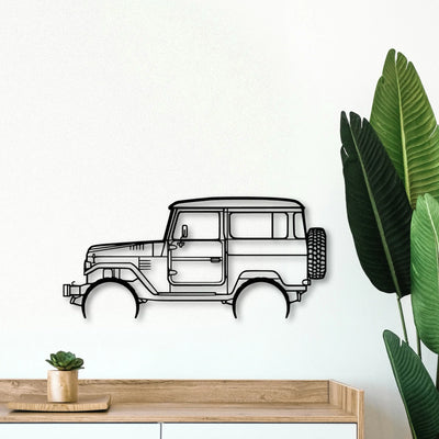 FJ40 1977 Classic Silhouette Metal Wall Art - Tinvibe
