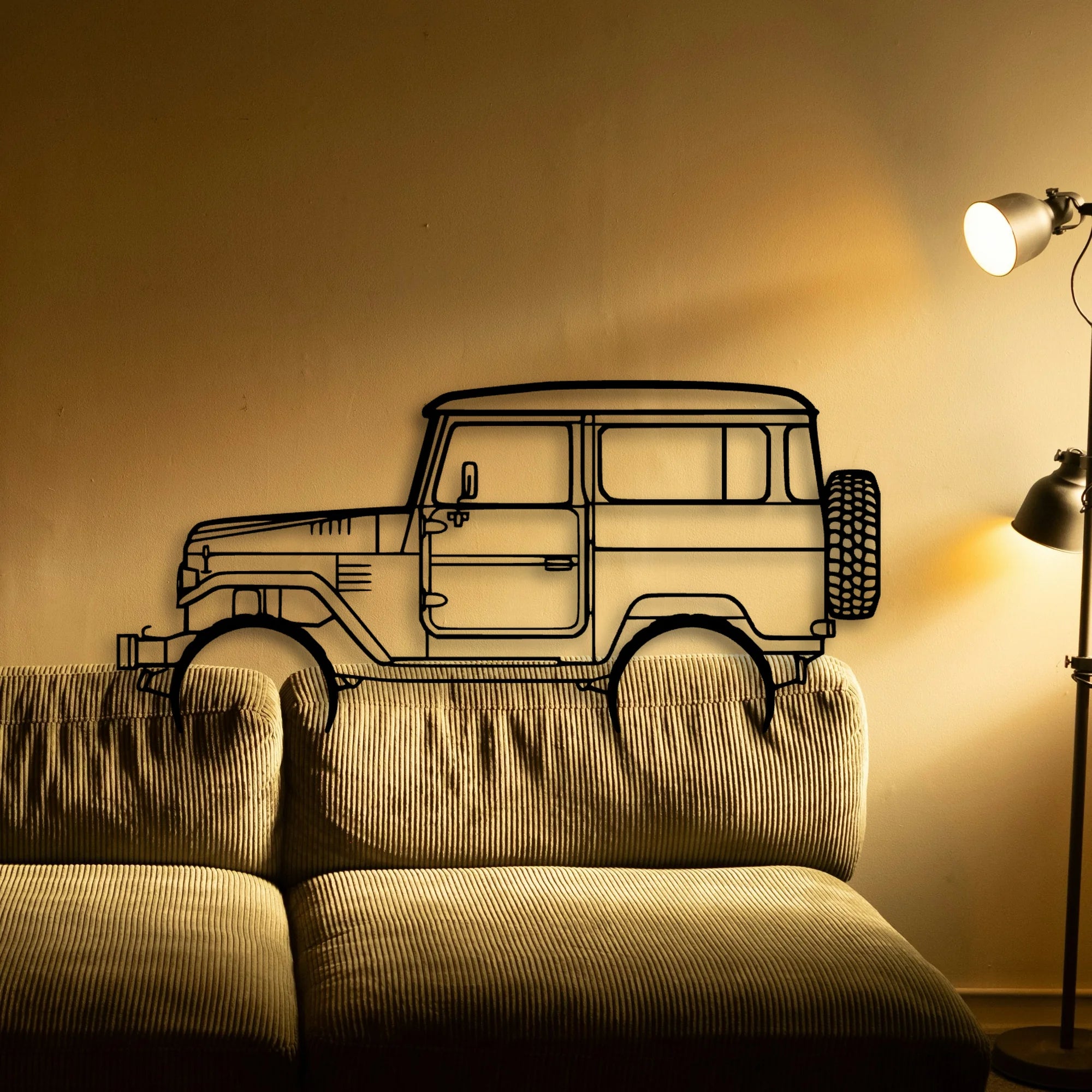 FJ40 1977 Classic Silhouette Metal Wall Art - Tinvibe