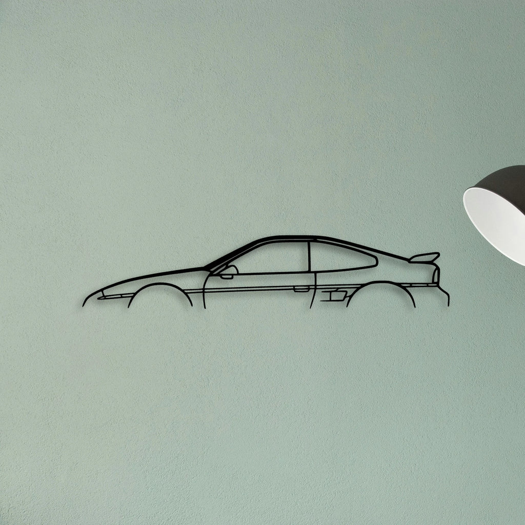 Fiero 1987 Classic Silhouette Metal Wall Art - Tinvibe