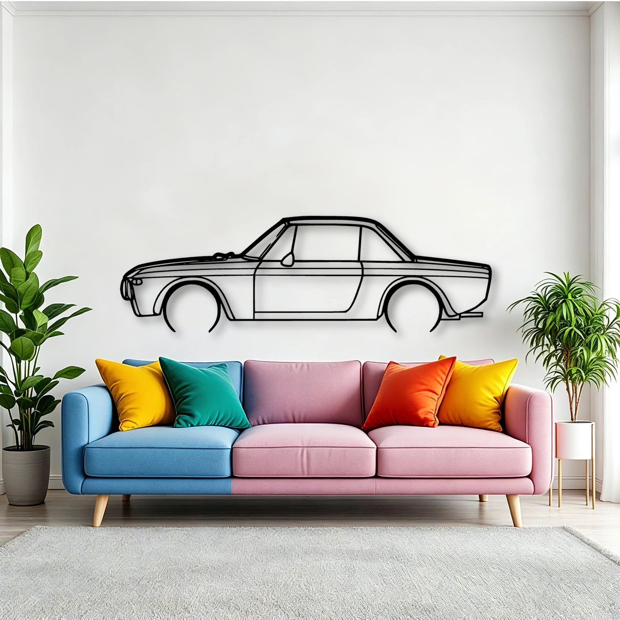 Fulvia 1970 Classic Silhouette Metal Wall Art - Tinvibe