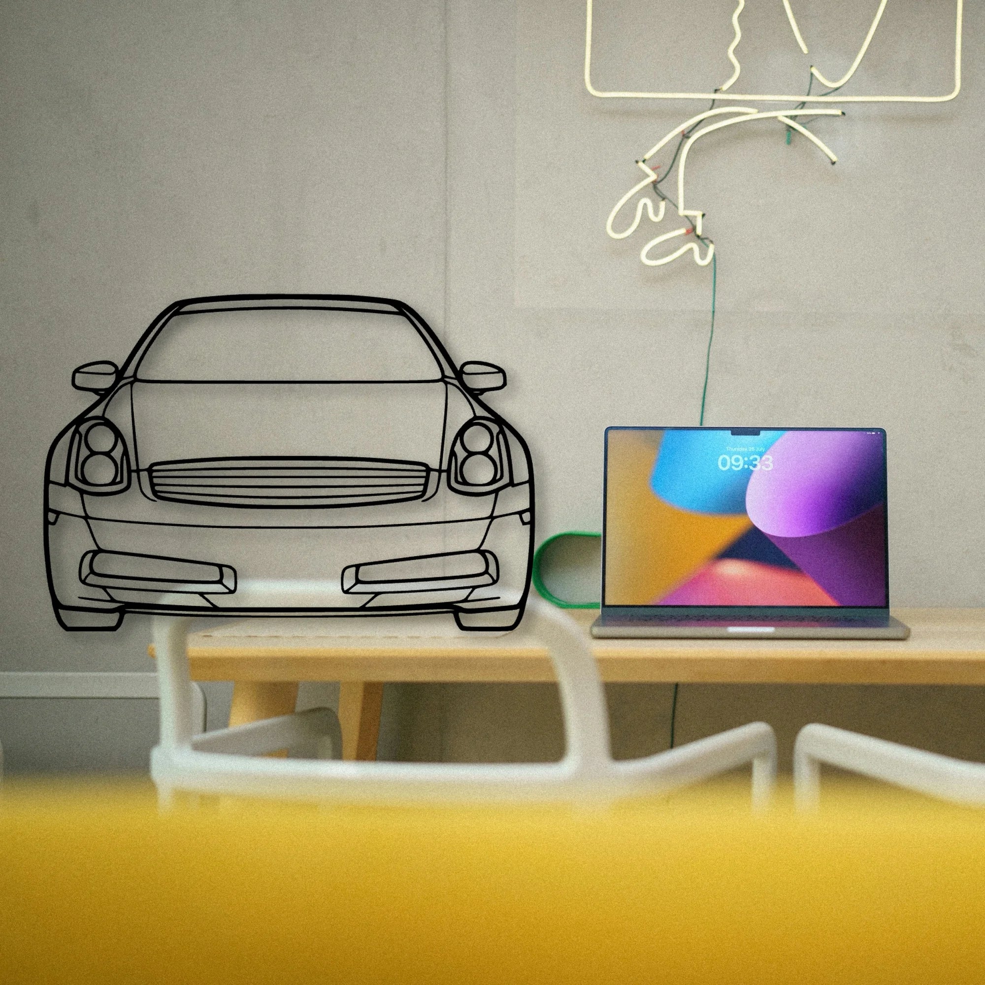 G35 2007 Classic Silhouette Metal Wall Art - Tinvibe