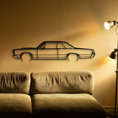 GTO 1965 Classic Silhouette Metal Wall Art - Tinvibe