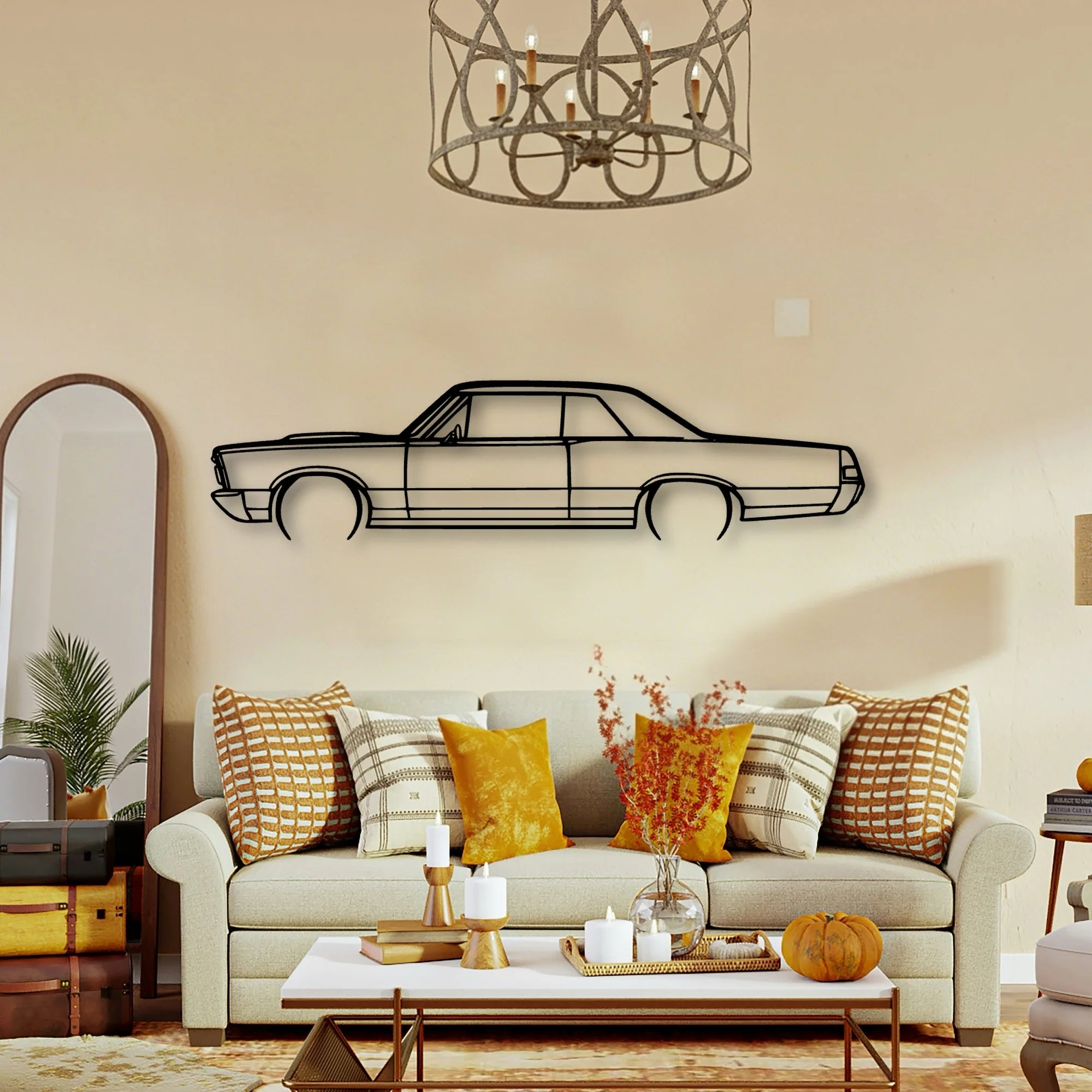 GTO 1965 Classic Silhouette Metal Wall Art - Tinvibe