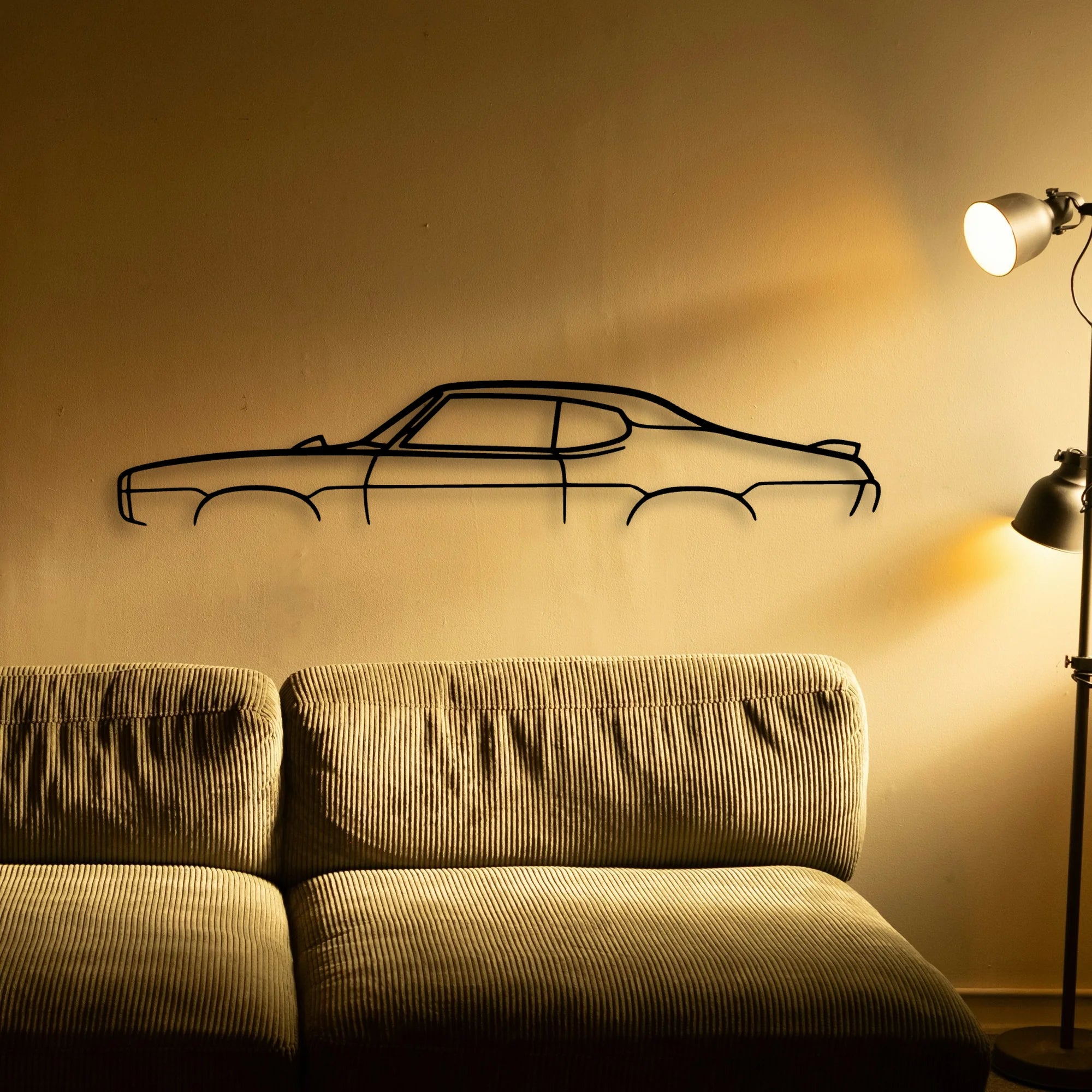GTO 1968 Classic Silhouette Metal Wall Art - Tinvibe
