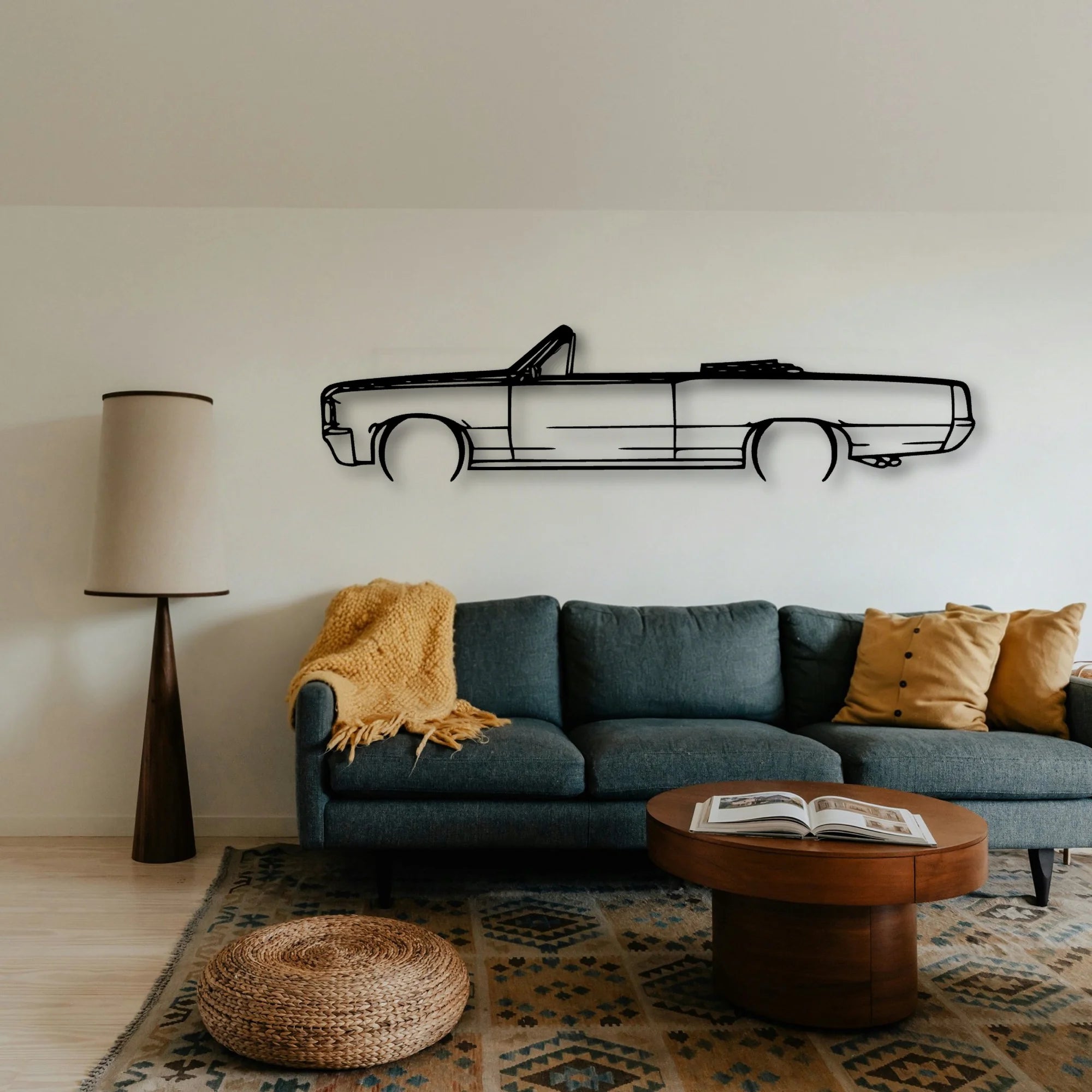 GTO Cabrio 1964 Classic Silhouette Metal Wall Art - Tinvibe