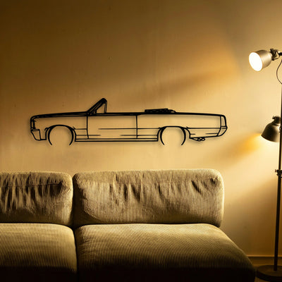 GTO Cabrio 1964 Classic Silhouette Metal Wall Art - Tinvibe