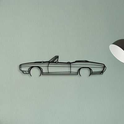 GTO Convertible 1969 Classic Silhouette Metal Wall Art - Tinvibe