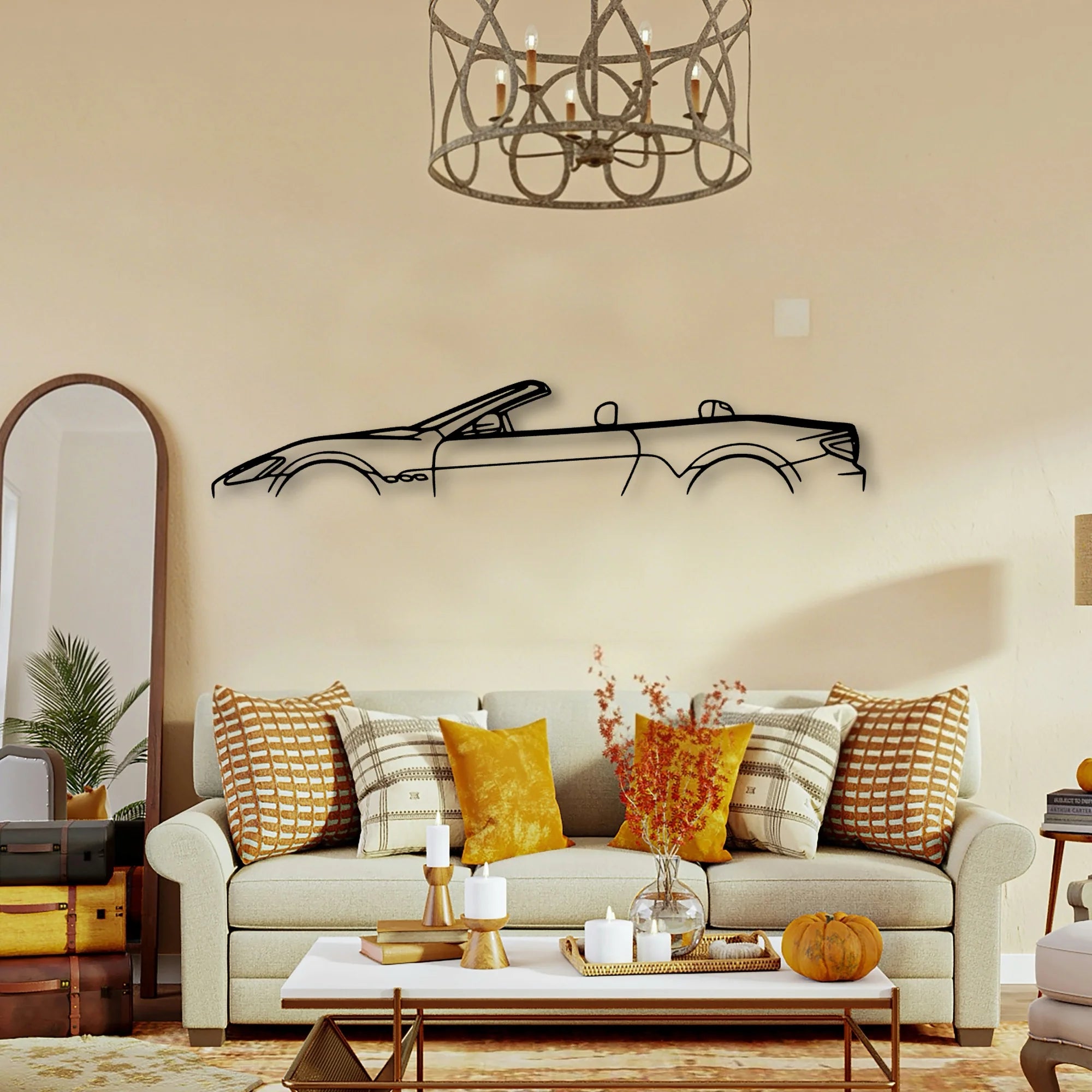 GT Convertible Classic Silhouette Metal Wall Art - Tinvibe