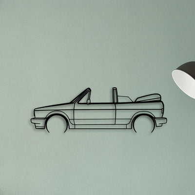 Golf 1 Sportline Cabriolet Classic Silhouette Metal Wall Art - Tinvibe