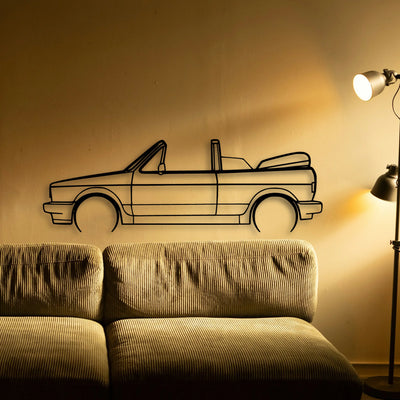 Golf 1 Sportline Cabriolet Classic Silhouette Metal Wall Art - Tinvibe