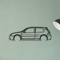 Golf 4 R32 2 Classic Silhouette Metal Wall Art - Tinvibe