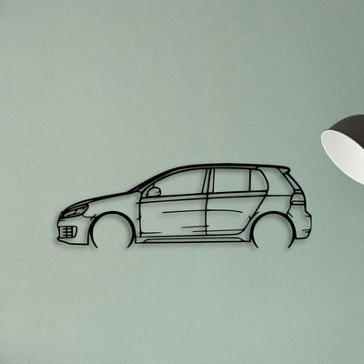 Golf 6 GTI Wolfsburg Classic Silhouette Metal Wall Art - Tinvibe