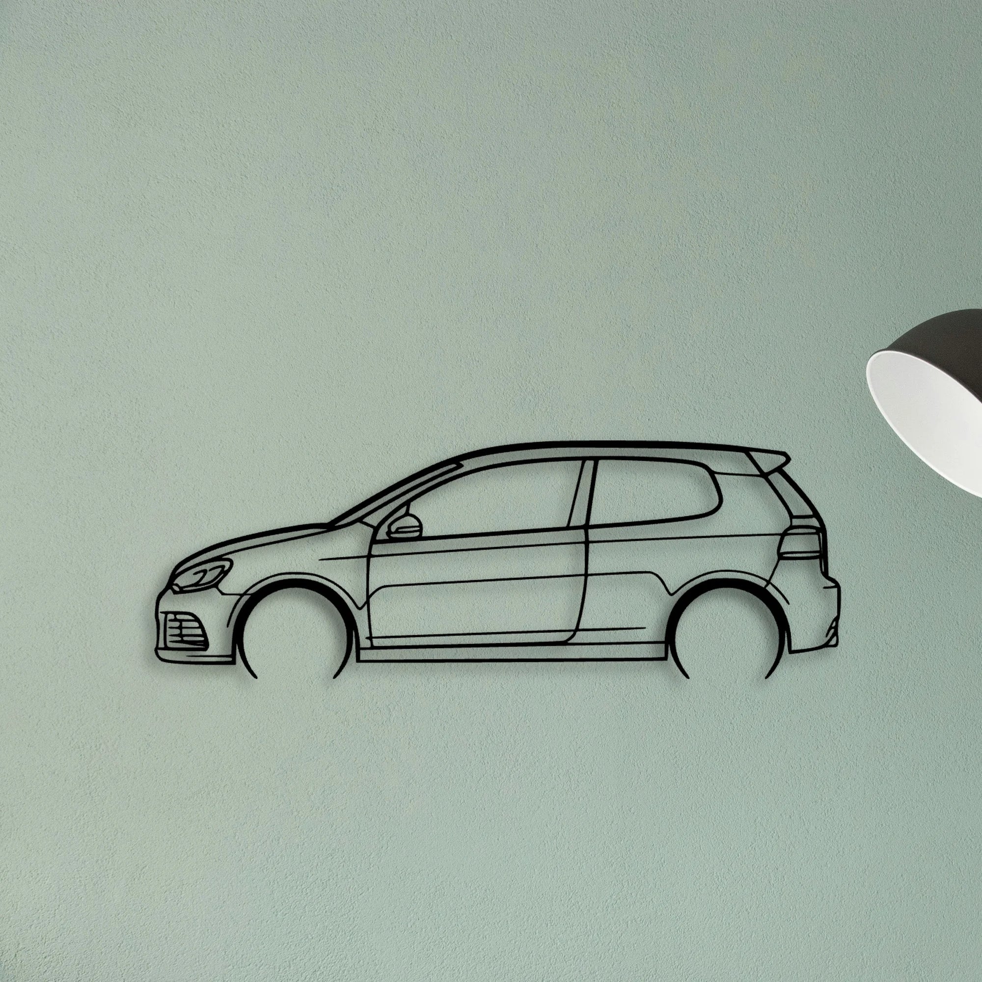 Golf 6 R Classic Silhouette Metal Wall Art - Tinvibe