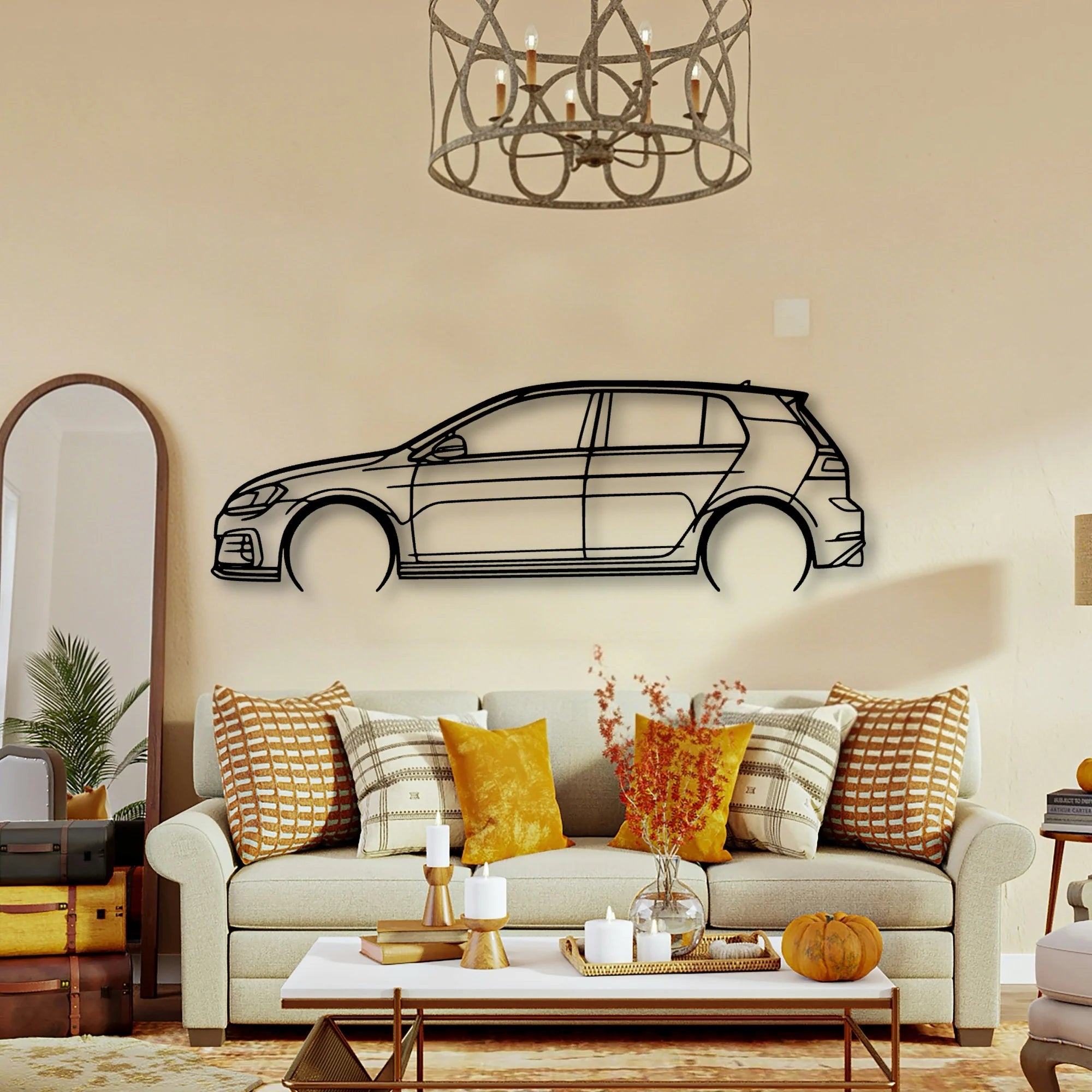 Golf 7 GTI Classic Silhouette Metal Wall Art - Tinvibe