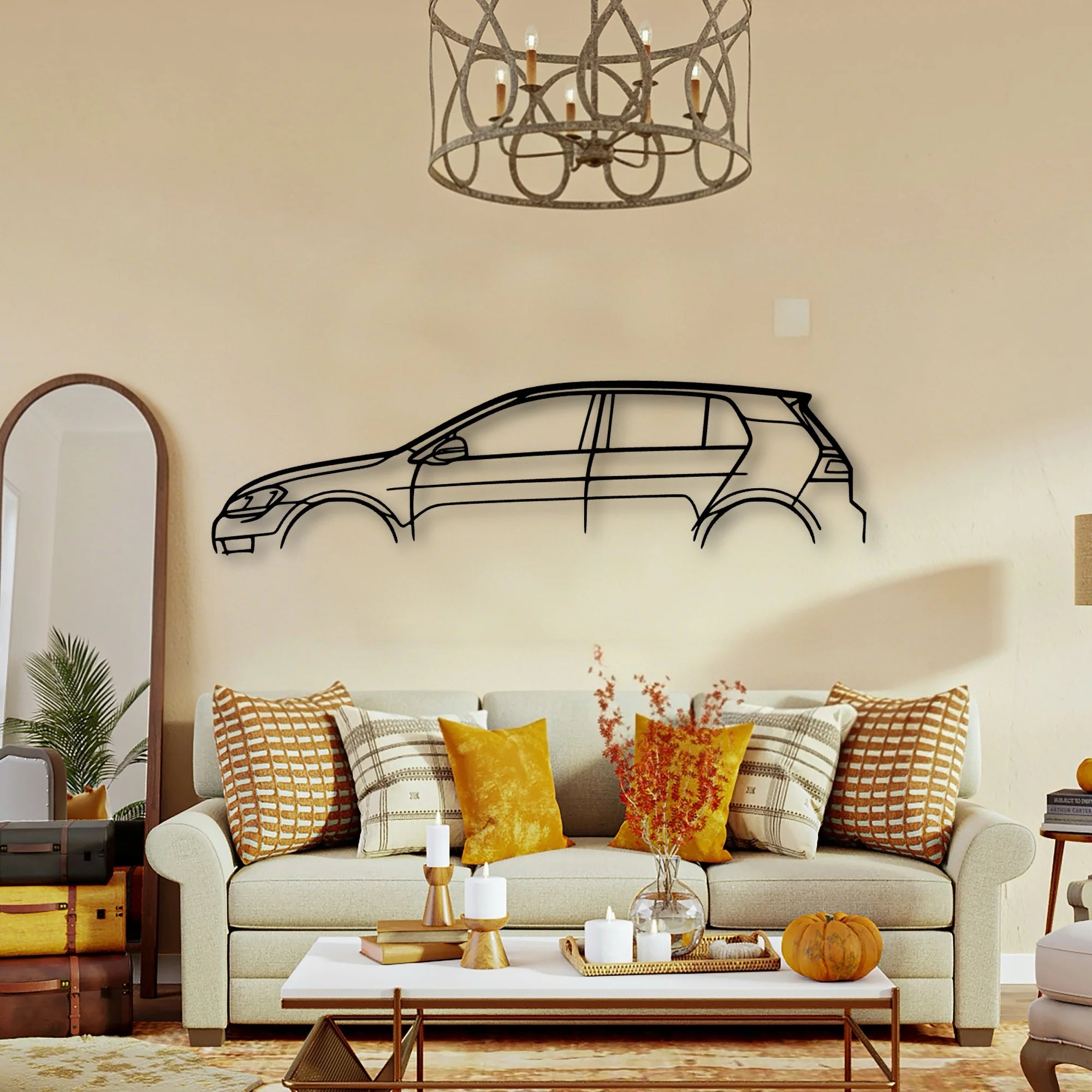 Golf 7 R Classic Silhouette Metal Wall Art - Tinvibe