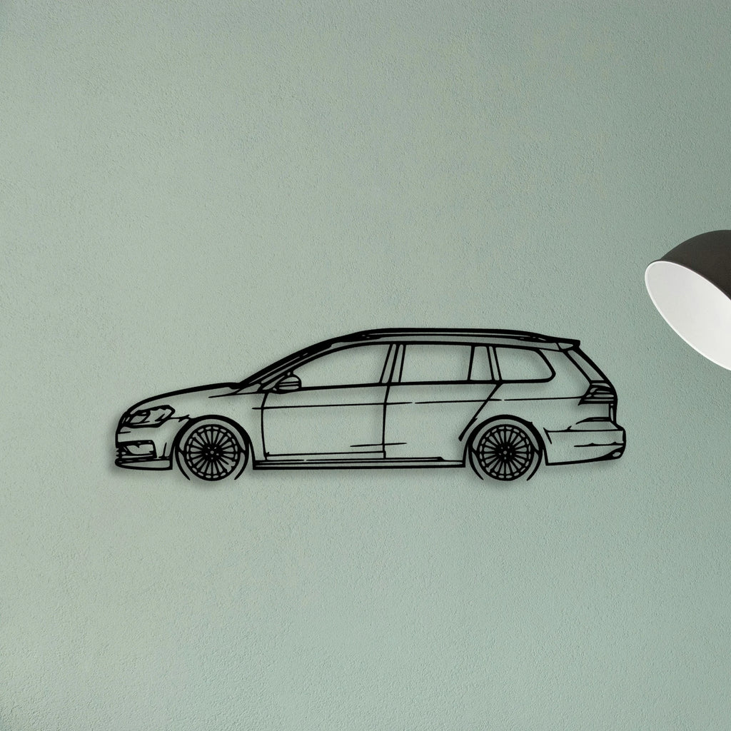 Golf 7 Wagon Classic Silhouette Metal Wall Art - Tinvibe