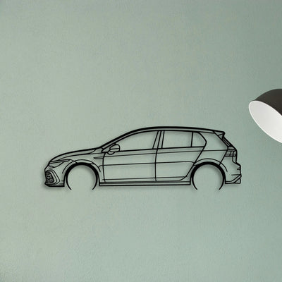 Golf 8 GTI Classic Silhouette Metal Wall Art - Tinvibe