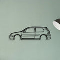 Golf GTI MK4 2 Classic Silhouette Metal Wall Art - Tinvibe