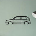Golf MK2 GTI 2 Classic Silhouette Metal Wall Art - Tinvibe