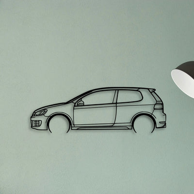 Golf MK6 GTI 2011 Classic Silhouette Metal Wall Art - Tinvibe