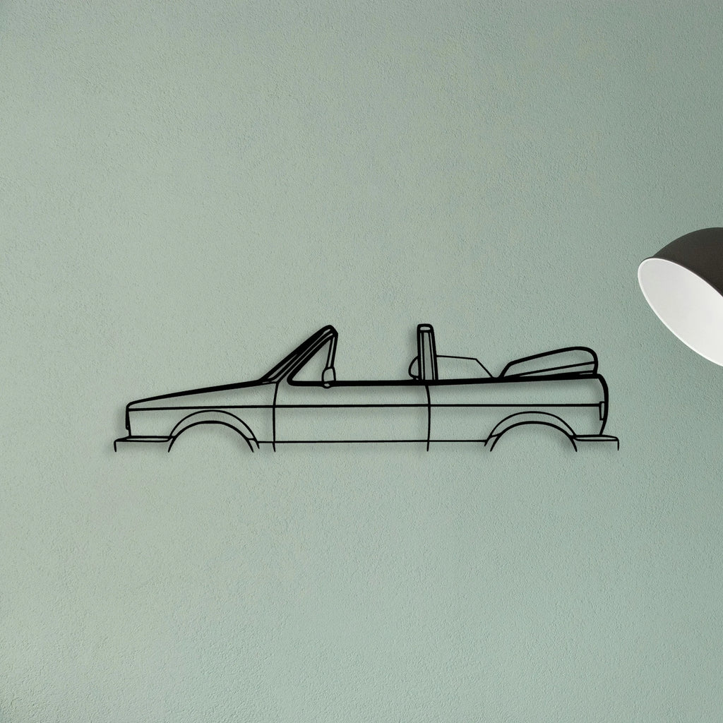 Golf MK1 Convertible 1988 Classic Silhouette Metal Wall Art - Tinvibe