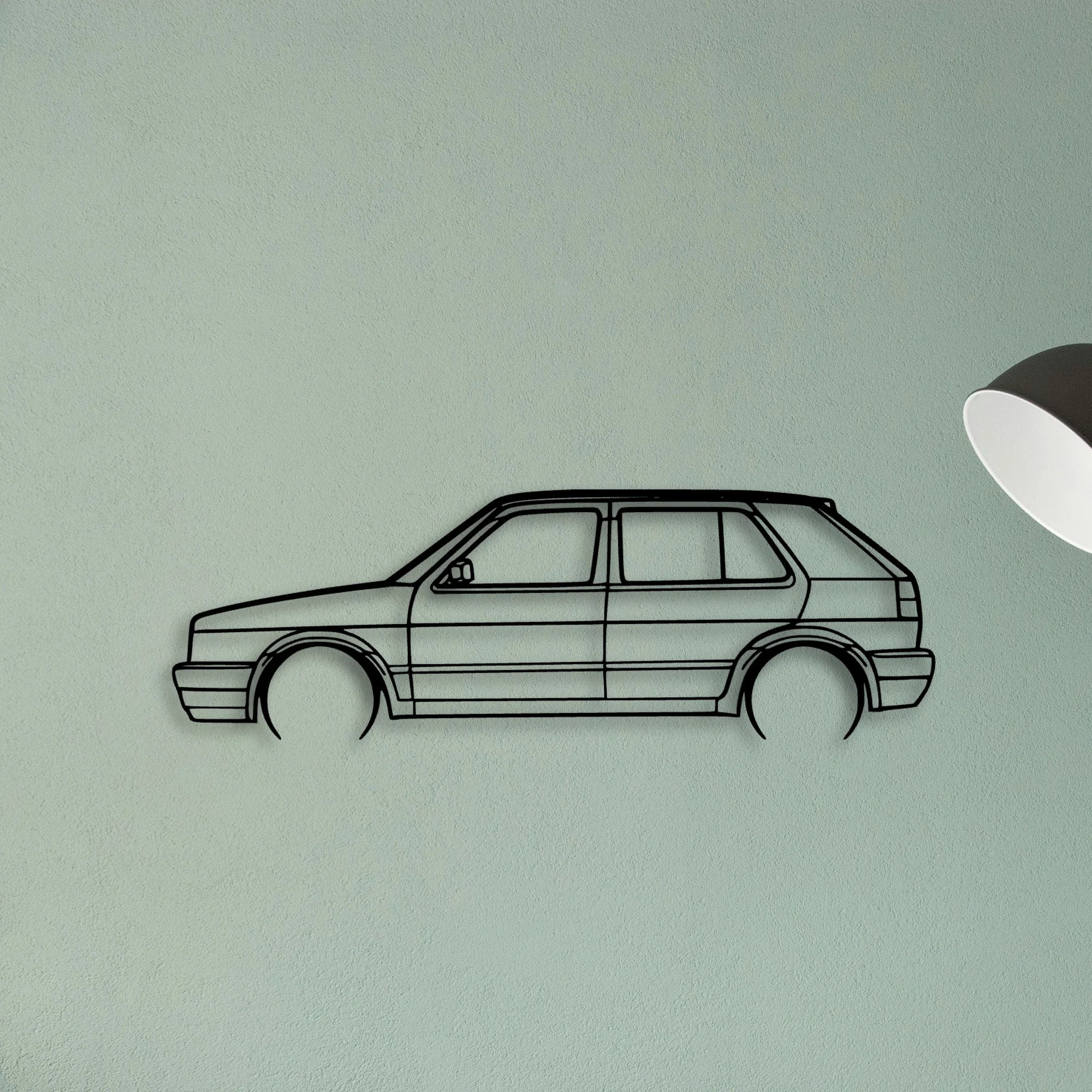 Golf MK2 GTI 1990 Classic Silhouette Metal Wall Art - Tinvibe