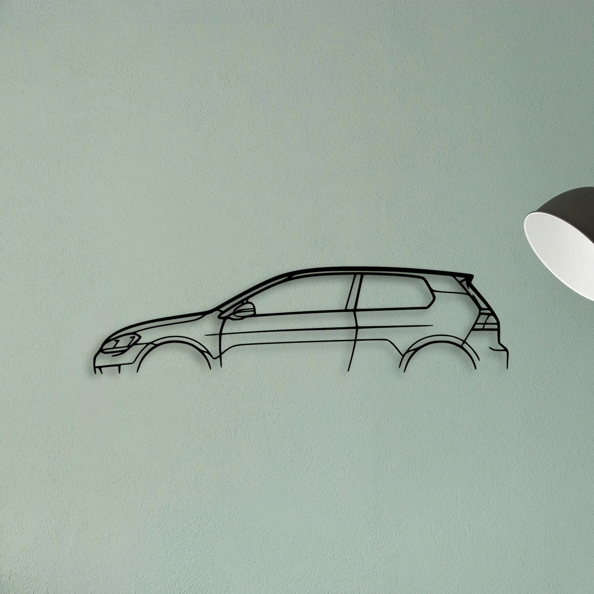 Golf R MK7 2D Classic Silhouette Metal Wall Art - Tinvibe