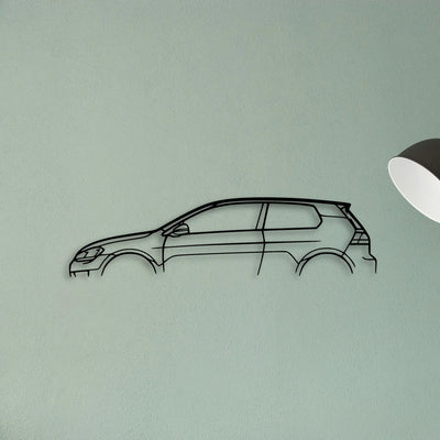 Golf R MK7 2D Classic Silhouette Metal Wall Art - Tinvibe