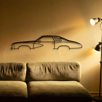 Grand AM 1973 Classic Silhouette Metal Wall Art - Tinvibe