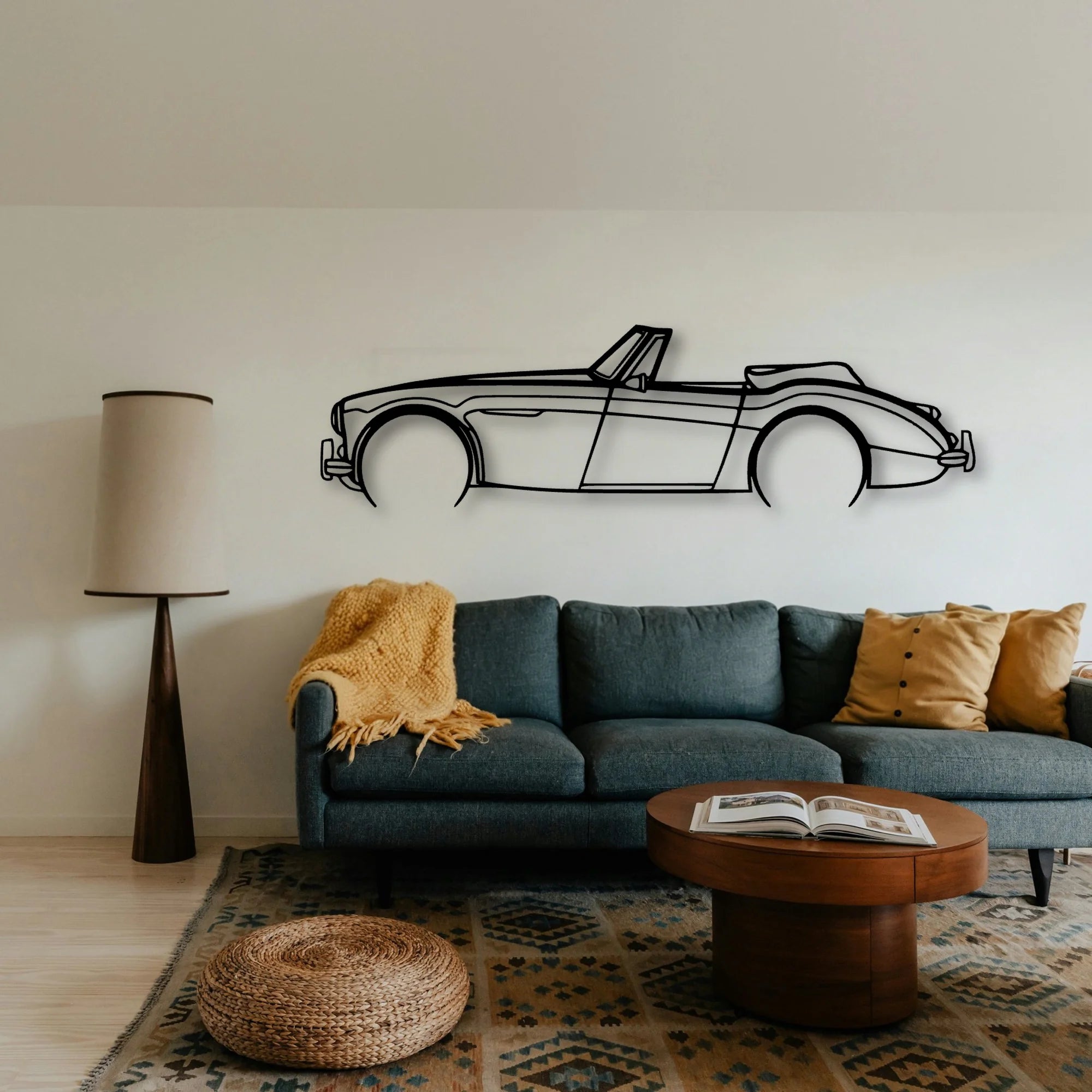 Healey 3000 1966 Classic Silhouette Metal Wall Art - Tinvibe