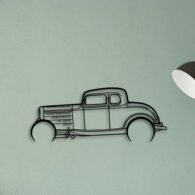 Highboy Coupe 1932 Classic Silhouette Metal Wall Art - Tinvibe