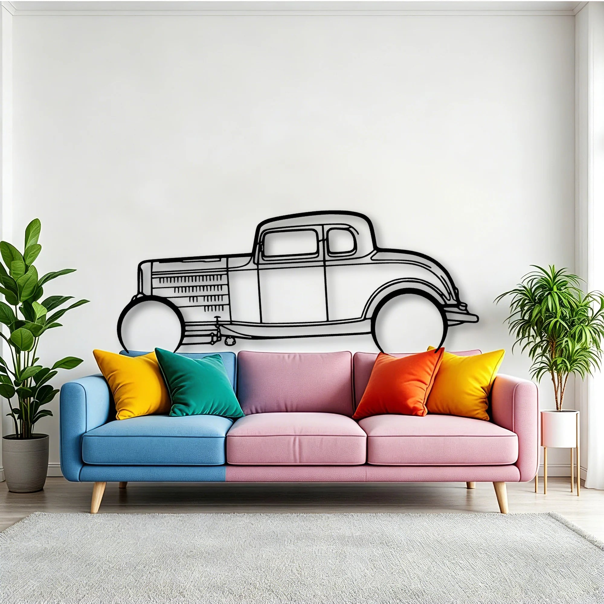 Highboy Coupe 1932 Classic Silhouette Metal Wall Art - Tinvibe