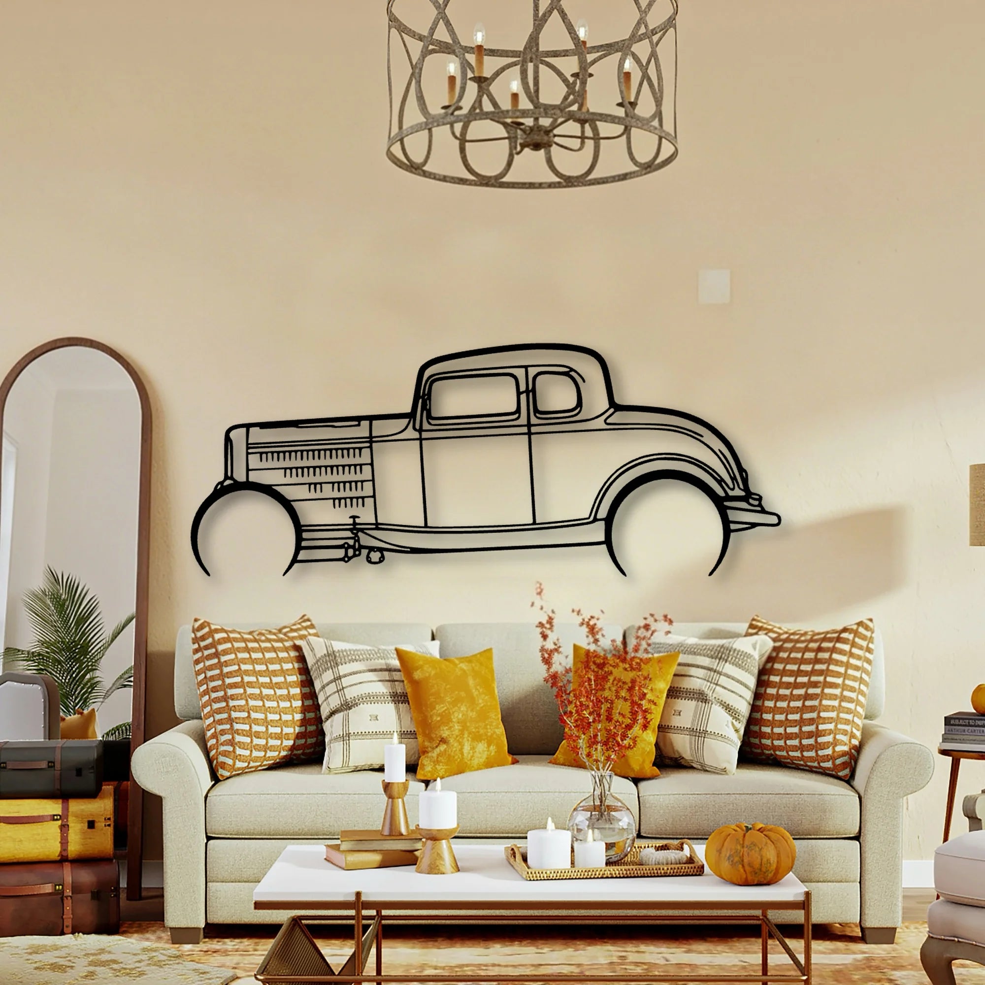 Highboy Coupe 1932 Classic Silhouette Metal Wall Art - Tinvibe