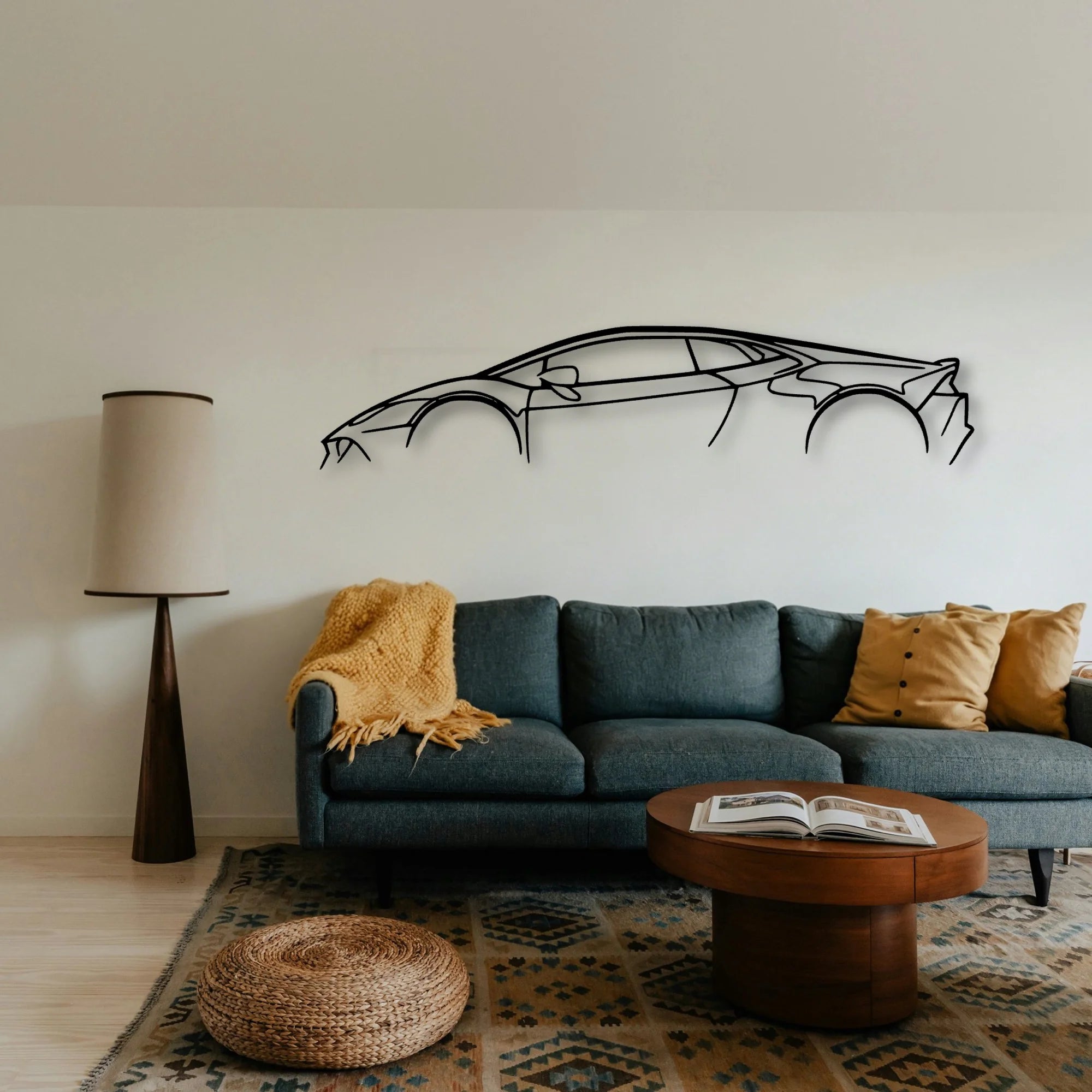 Huracan Classic Silhouette Metal Wall Art - Tinvibe