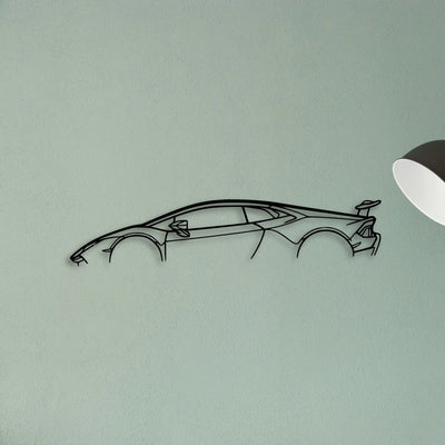 Huracan Performante 2018 Classic Silhouette Metal Wall Art - Tinvibe