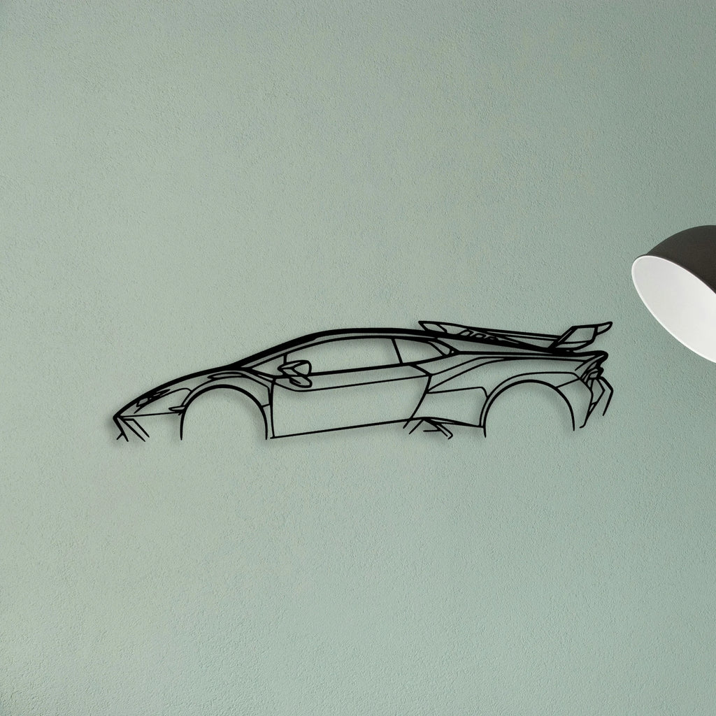 Huracan STO Classic Silhouette Metal Wall Art - Tinvibe