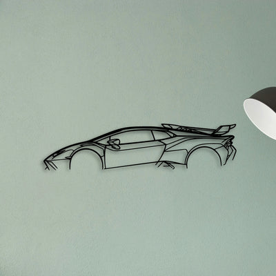 Huracan STO Classic Silhouette Metal Wall Art - Tinvibe