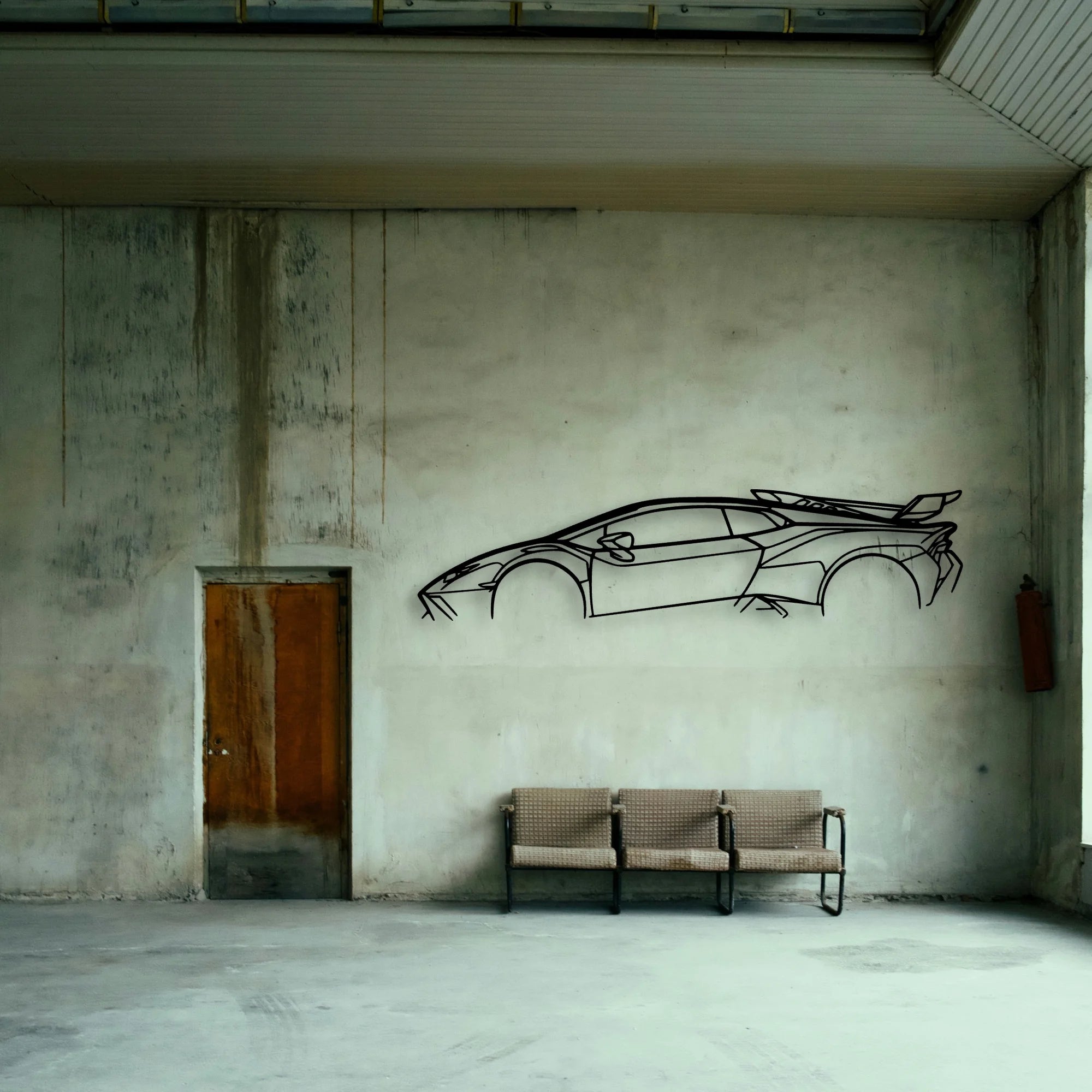 Huracan STO Classic Silhouette Metal Wall Art - Tinvibe