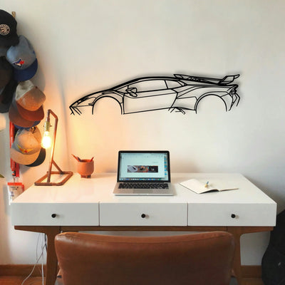 Huracan STO Classic Silhouette Metal Wall Art - Tinvibe