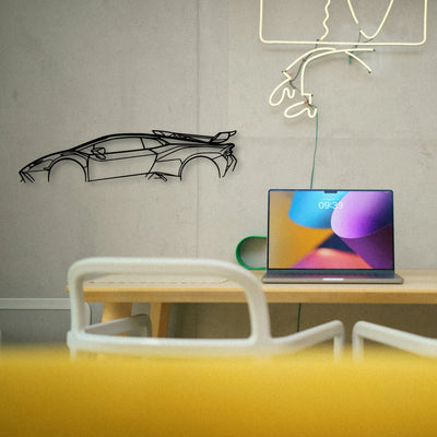 Huracan STO Classic Silhouette Metal Wall Art - Tinvibe