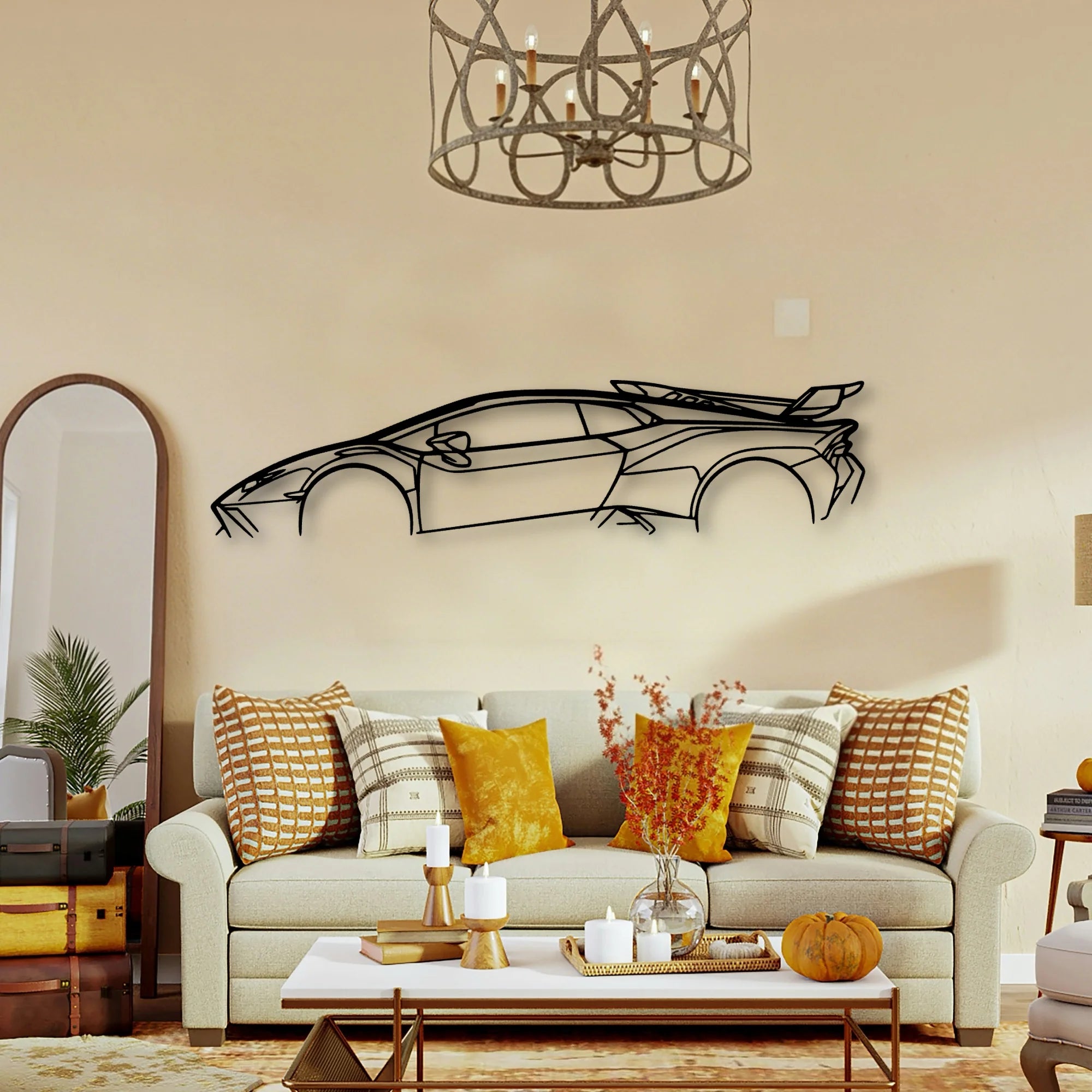 Huracan STO Classic Silhouette Metal Wall Art - Tinvibe