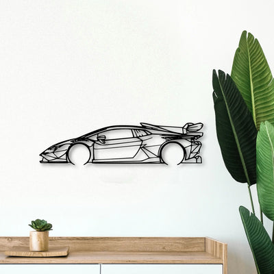Huracan Super Trofeo EVO2 Classic Silhouette Metal Wall Art - Tinvibe