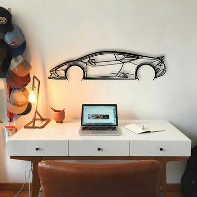 Huracan Tecnica 2023 Classic Silhouette Metal Wall Art - Tinvibe
