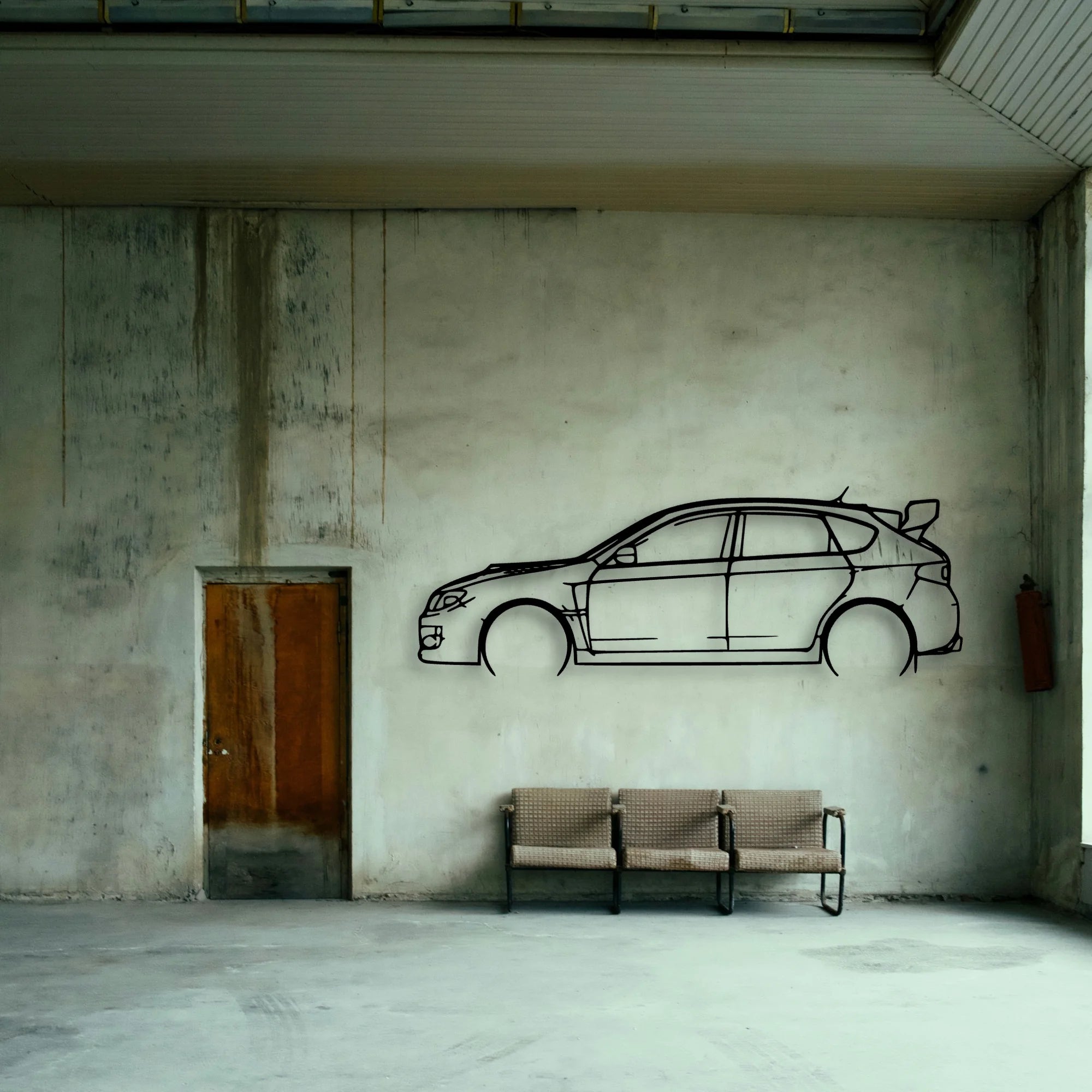 Impreza WRX 2013 Classic Silhouette Metal Wall Art - Tinvibe