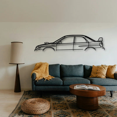 Impreza WRX STI 2002 Classic Silhouette Metal Wall Art - Tinvibe
