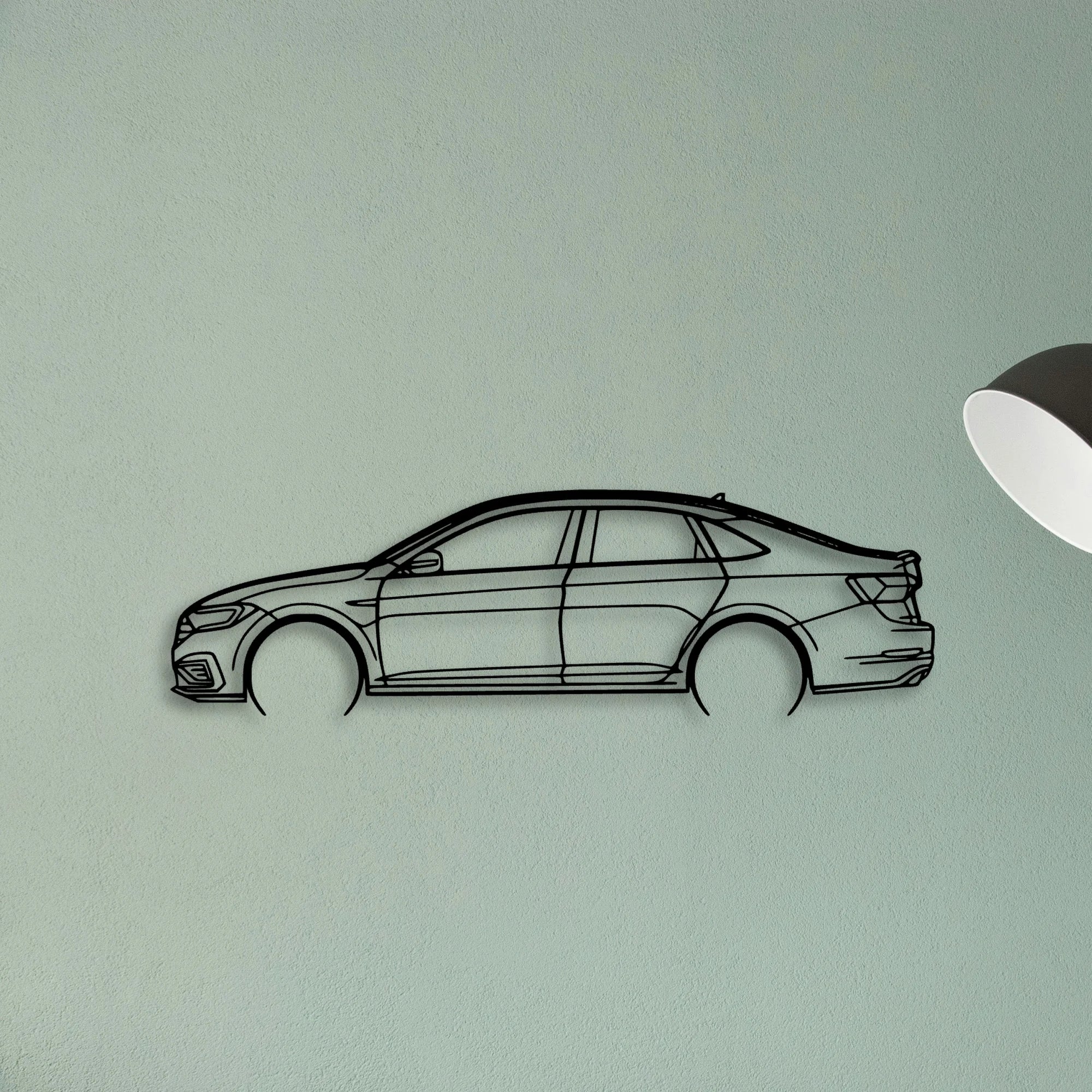 Jetta GLI 2020 Classic Silhouette Metal Wall Art - Tinvibe